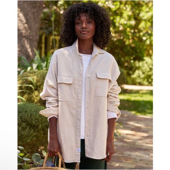 NWT New Frank & Eileen Mcloghlin Utility Shacket in Natural Size M/L - Picture 1 of 10